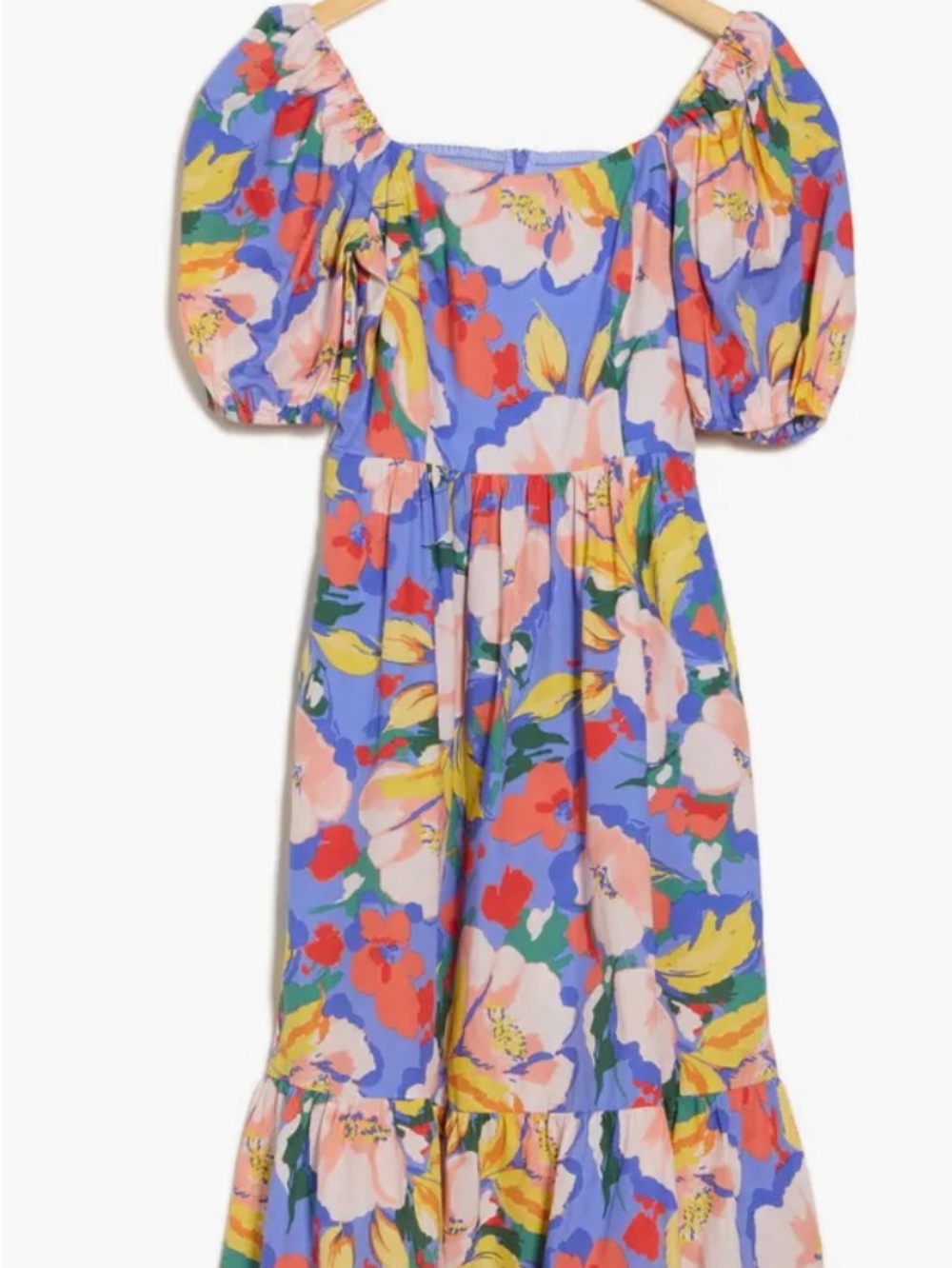 Women’s Puff-Sleeve Floral Dress in Lavender Multi